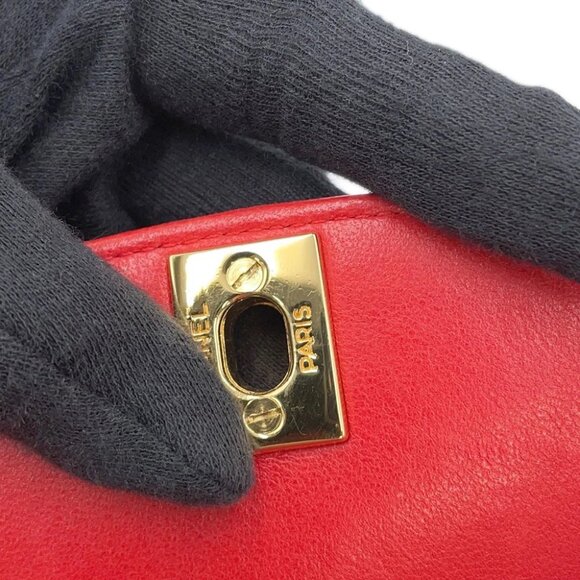 CHANEL Diana ChainShoulder Bag Size 22 Lambskin Red A01164 - Picture 4 of 14